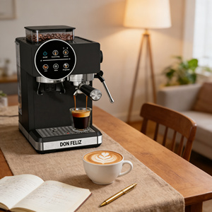 Cafetera Espresso DON FELIZ Bean Cup, 20 Bares, Profesional, con Molinillo Integrado, Espumador de Leche, Sistema de Control Inteligente, para Latte - Product Image 1