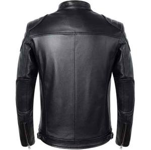 High Quality Custom <b>Men's</b> <b>Biker</b> <b>Jacket</b> Brown Genuine Leather Motorcycle Classic Style Hooded Stand Collar Satin Includes Custom - Product Image 2