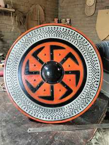 โล่นักรบไวกิ้งดีไซน์โบราณทำด้วยมือยุคกลางทำด้วยมือไม้ธรรมชาติและโลหะทำตามขนาดได้ตามต้องการ - Product Image 6