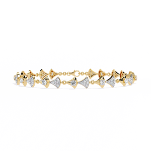 Bracelet en or 14K Lab Grown Diamond Round Brilliant Cut VVS VS D E IGI Certified Rose Yellow White Gold Jewelry - Product Image 3