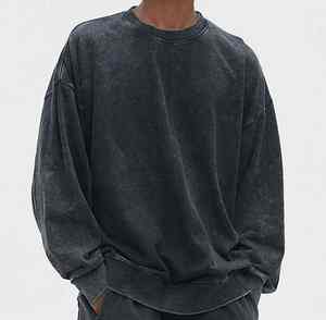 Sudadera de Invierno con Textura Granulada y Lavado Ácido, 100% Algodón, Corte Regular, Ofrece Tonos Retro Elegantes para la Moda Urbana Moderna - Product Image 2