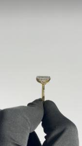 แหวนคู่หมั้นหรูหราทรงลูกแพร์ประดับเพชรสร้างในห้องปฏิบัติการชุบทอง 14K พร้อมไข่มุกน้ำจืดสำหรับงานแต่งงานและเป็นของขวัญ - Product Image 3