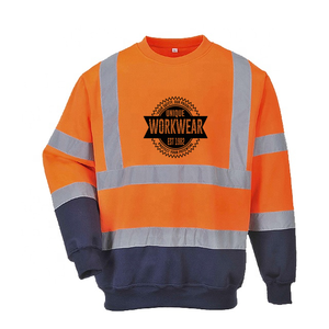 Sweat-shirts et sweats à capuche de sécurité à haute visibilité en polaire avec poche à capuche et bande réfléchissante certifiée CE, vêtements de travail pour hommes - Product Image 5