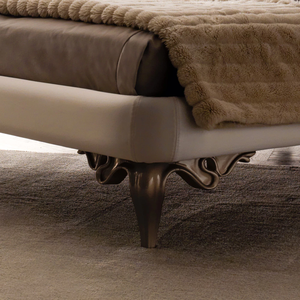 Ensemble de cadre de lit en bois d'acajou sculpté à la main au design moderne, Guyana, luxe, taille king, hôtel, appartement, chambre à coucher, bois massif, bois de Java - Product Image 5