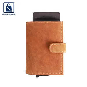 Indian Supplier of Superior Quality Luxury Stylish Look Loop Closure Type Genuine Leather Smart Card Wallet at Bulk Price