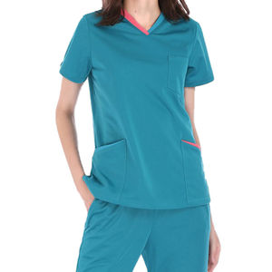 Ensembles de gommage uniformes unisexes médicaux d'été en spandex de haute qualité avec logo personnalisé hauts et pantalons uniformes hospitaliers - Product Image 5