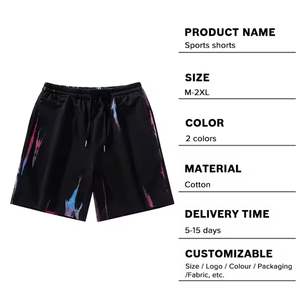 Custom Sports Fleece Shorts Hombres 5 pulgadas 100% algodón Suelto Casual Streetwear Patrón Bolsillos XS - Product Image 2