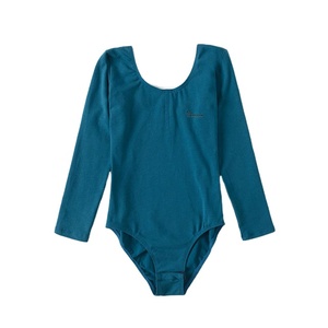 Vente en gros de justaucorps de ballet à manches longues pour filles, en coton et élasthanne, vêtements de danse, tenue d'entraînement de gymnastique, douce et confortable - Product Image 2