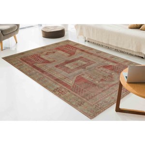 Alfombra Marrón con Estampado Navajo, Patrón Geométrico, Decoración Bohemia Turca para Cocina y Exteriores, Alfombra de Chenilla - Product Image 3