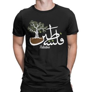 Camisetas de solidaridad palestina Camisetas impresas Camisetas de cultura palestina Caligrafía árabe Camiseta de algodón de alta calidad para exteriores - Product Image 1
