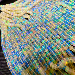 Ethiopian Welo Opal 6mm Perles Rondelle Lisse Pierre Précieuse Naturelle en Vrac pour l'Artisanat - Product Image 2