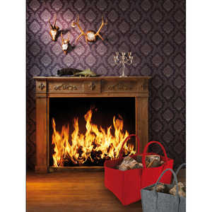 Juego de 2 Cestas de Lavandería Plegables de Color Antracita y Gris Claro, Bolsa de Fieltro para Leña - Product Image 2