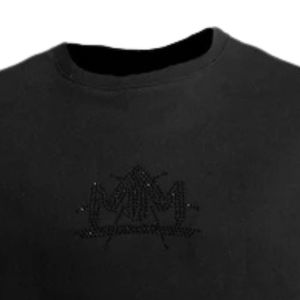 T-shirt noir premium pour hommes et femmes, imprimé à texture subtile, coton lourd, style décontracté, streetwear - Product Image 3