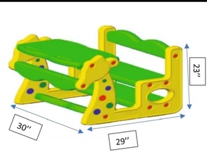 Conjunto de Silla y Escritorio Escolar de Plástico con Diseño de Jirafa de Alta Calidad para Niños, Plegable, Resistente, con Respaldo Sólido y Tablero de Escritura, para Dormitorio o Uso en Exteriores - Product Image 3