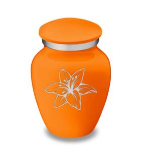 Petites urnes en aluminium avec lotus et design de forme classique - Product Image 1