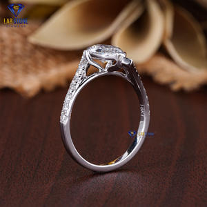 Anillo de oro blanco con diamantes tallados en PerA TDW 2,67 de Lab-Stone / Shine con un color de diamantes/ - Product Image 6