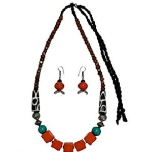 Nouvel ensemble de collier et boucles d'oreilles en résine ZAA 3 pièces pour femmes, collier tendance bohème, bijoux de fête - Product Image 1