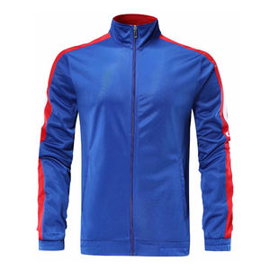Veste de survêtement athlétique à rayures latérales pour hommes, vêtements de sport à fermeture éclair complète, veste de sport d'entraînement avec logo, manteau d'extérieur respirant - Product Image 1