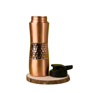 Bouteille d'eau en cuivre pur ayurvédique de qualité supérieure, bienfaits pour la santé, bouteille de voyage pour le yoga, bouteille d'eau en cuivre pur écologique à bas prix - Product Image 2