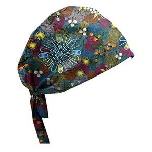 Chapeau de gommage en matériau extensible Léger imprimé personnalisé Séchage rapide Commande en gros ICU ER Use Soft Comfortable Scrub Caps - Product Image 6