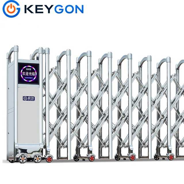 Automatic Retractable Gate for Outdoor Hotel School Driveway Design Folding Collapsible Gate for Factories