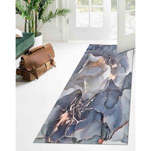 Alfombra de Mármol Gris y Dorado: Diseño Moderno con Tinta de Alcohol, Alfombra Delgada No Tejida - Product Image 4