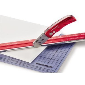 Regla de Corte de Aluminio Roja Transotype PRO de 30 cm, Doble Cara, Biselada, Sin Escala en Ambos Lados - Product Image 5