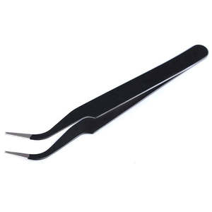 Pince à épiler professionnelle d'extension de cils en acier inoxydable de haute qualité embouts de fibre de conception non magnétique dernier maquillage d'outil de beauté - Product Image 6