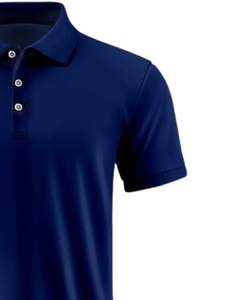 Polo personnalisé pour homme, bleu marine, manches courtes, coton, décontracté, tee-shirt de golf, respirant, haut uni, OEM, vente en gros personnalisée - Product Image 2