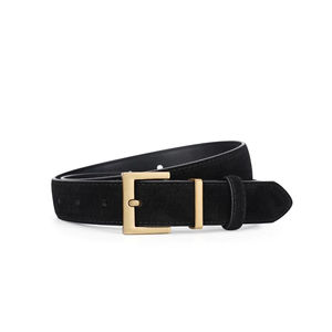 Estilo único Color sólido Personalizar Logo Hebilla personalizada Marca de moda Cinturones de cuero genuino personalizados - Product Image 2