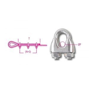 BETA-ROBUR Blister Pack <b>Wire</b> <b>Rope</b> <b>Clips</b> Made From AISI 316 Stainless Steel - Product Image 1