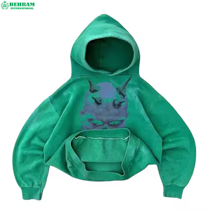 Sudadera con Capucha Unisex de Fabricación Personalizada, Corte Regular, Estilo Urbano, Lavado Ácido, Hombros Caídos, Sudadera Gruesa, 100% Algodón - Product Image 2