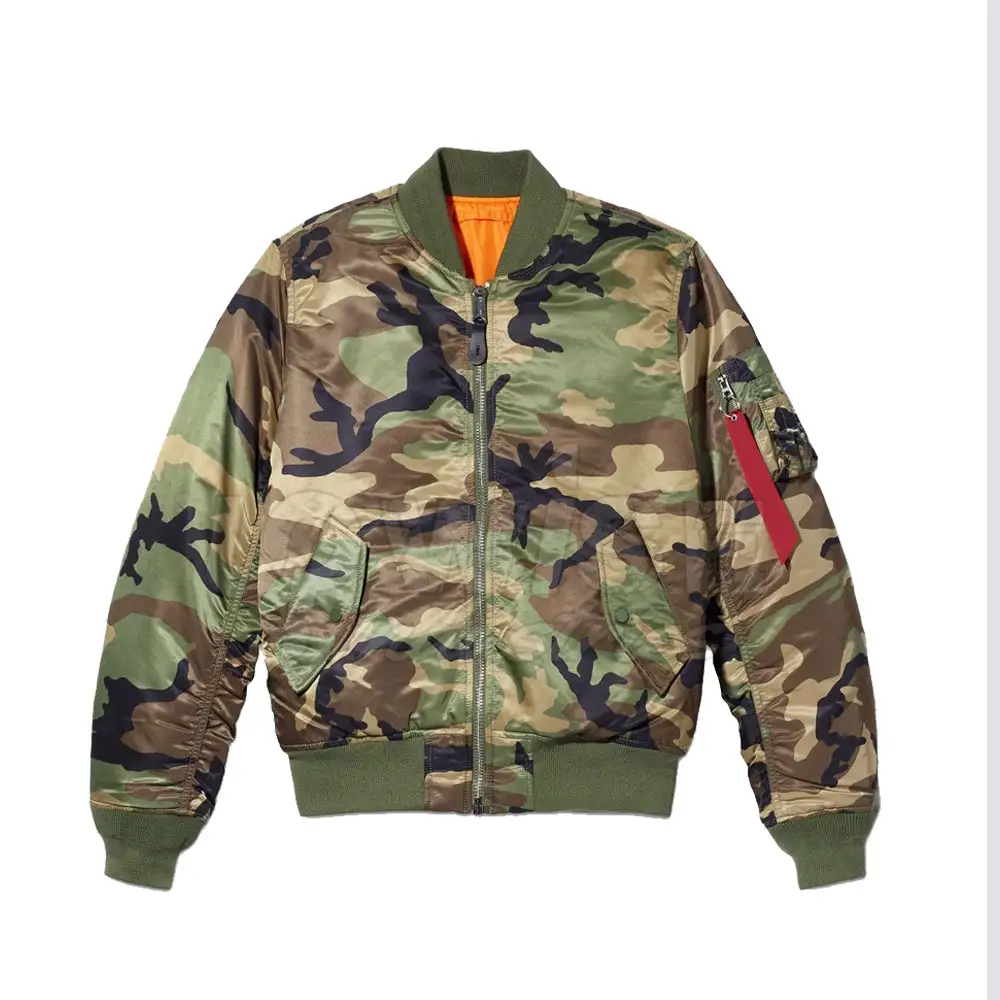 2022 Men Clothing Cheap Price Outdoor Wear Best Design Full Sleeves Men Reversible camo Print Bomber Jacket In Different Colors