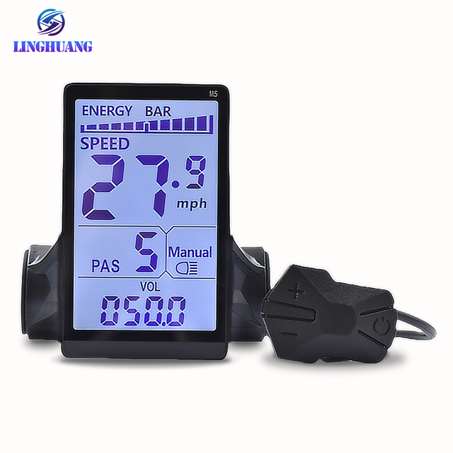 Rechargeable Backlit LCD Electric Bike Controller Display for Road Bike & Ebike Scooters Tracks Speed Voltage Distance