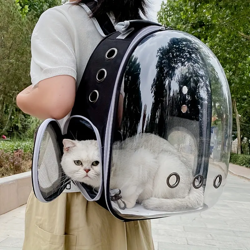 Haustier-Tragetasche für Katzen, Katzetasche, tragbare transparente Raumkapsel-Haustiertasche zum Ausgehen, atmungsaktiver Katzen-Rücksack