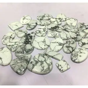 100% batu permata Howlite alami Cabochon longgar produk grosir pembuatan perhiasan bahan kualitas terbaik