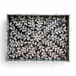 Plateau en nacre fait à la main, plateau de service décoratif, écologique, incrustation de coquillages naturels, table de cuisine - Product Image 2