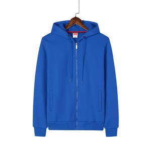 Usine de sweats à capuche avec fermeture éclair complète pour femmes et hommes vente en gros de pull à manches longues surdimensionné de couleur unie avec poches - Product Image 4