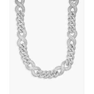 Collares Premium de Cadena de Eslabones Infinitos de Moissanita de 20MM en Oro de 14K - Product Image 4