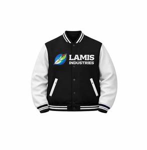 Chaquetas de Béisbol Bordadas en Chenilla de Lana con Logotipo Personalizado, Chaquetas Letterman Vintage para Hombre con Mangas de Cuero - Product Image 5