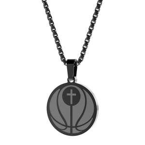 Pendentif de basketball style hip-hop pour homme, en argent sterling 925 plaqué rhodium or 14K, moissanite taille brillant, forme géométrique - Product Image 1
