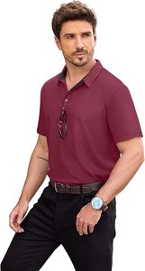 Camiseta de polo para hombre Estilo de cuello de poliéster informal Estilo de cuello de polo con patrón sólido a la venta Tela de punto - Product Image 5