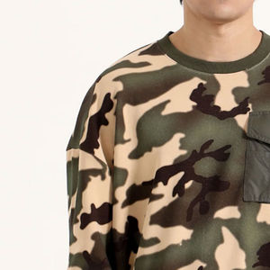 เสื้อสเวตเตอร์คอกลมแขนยาวคอตตอนผ้าฟลีซระบายอากาศได้ดีมีกระเป๋าสำหรับฤดูหนาว100% ใหม่ - Product Image 5