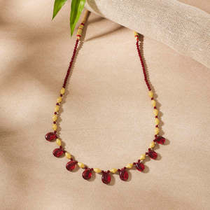 Collar de Moda con Cuentas Doradas Manikya Gokak Thushi para Mujer - Product Image 1