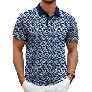 Dernier modèle solide imprimé et sublimé pour hommes pour polos vente en gros pas cher tissu tricoté pour polo T-Shirt pour hommes - Product Image 6