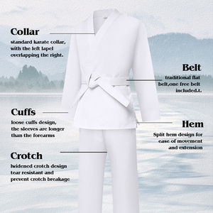 Haute qualité unisexe 100% coton respirant perle armure blanc Judo uniforme adulte Arts martiaux porter 300g léger séchage rapide - Product Image 6