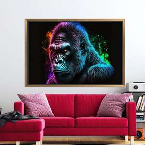 Elegant Neon <b>Animal</b> <b>Canvas</b> Art: Printed Wall Decor,GOLD FRAMED <b>CANVAS</b> - Product Image 1