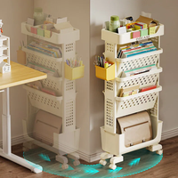 Boîte de rangement pour livres mobile, étagère à roulettes pour salle de classe, organisateur de livres pour étudiants, étagère multi-niveaux pour salle de classe
