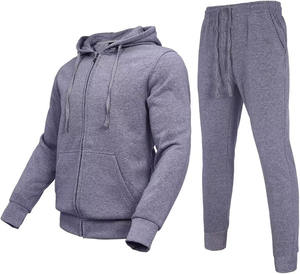 Conjunto Deportivo de Dos Piezas para Hombre, con Cremallera Completa, de Algodón Grueso, Resistente al Viento, para Invierno, con Logotipo y Color Personalizados 2026, Cintura Elástica, Precios - Product Image 1