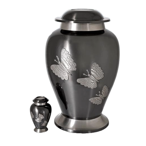Avondale Urne de crémation en métal blanc fabriqué à la main Vente chaude Papillon Design Gravé Souvenir commémoratif pour adultes Funérailles - Product Image 2